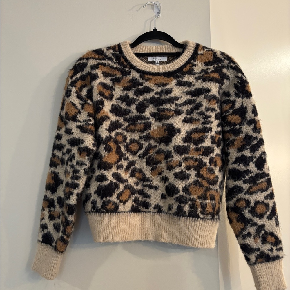Leopard Print Crew Neck Sweater